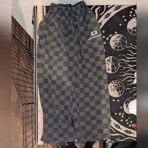 Women's Checkered Sweatpants - Black and Gray